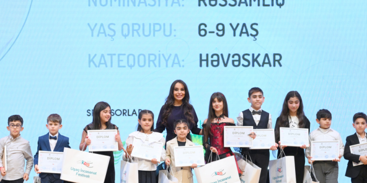 Leyla Aliyeva and Alena Aliyeva attend awarding ceremony of Children’s Art Contest