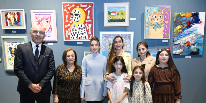 Arzu Aliyeva and Alena Aliyeva attend “10 Years Lived in Colors” exhibition
