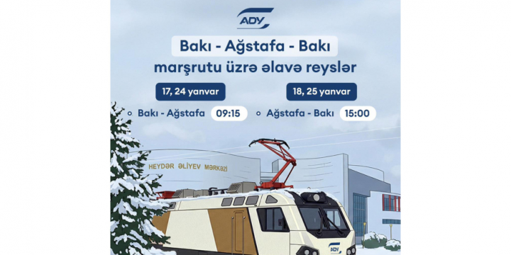 Bakı-Ağstafa-Bakı istiqamətində endirimli qiymətlərlə əlavə qatar reysləri təyin edilib