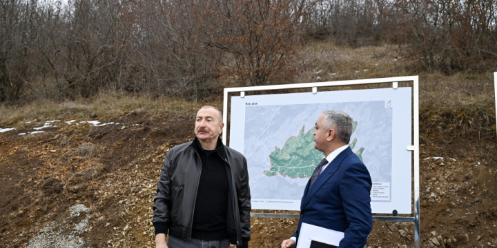 President Ilham Aliyev inspected reconstruction progress in Heyvali village, Aghdara district