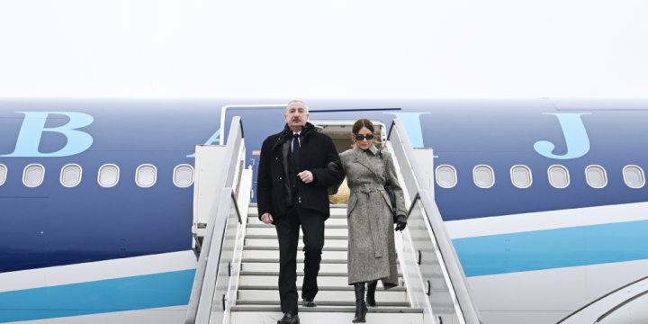 President Ilham Aliyev arrived in Switzerland to attend World Economic Forum annual meeting