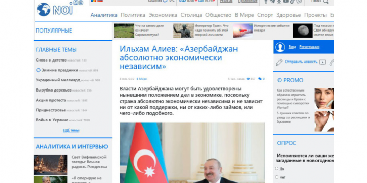 Moldovan news portal: Azerbaijan is completely economically independent