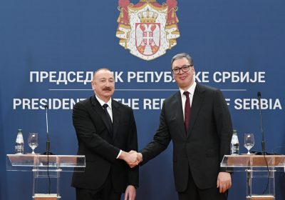 Azərbaycan Prezidenti İlham Əliyev və Serbiya Prezidenti Aleksandar Vuçiç mətbuata bəyanatlarla çıxış ediblər
