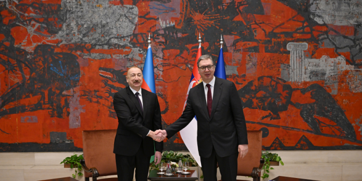 Belqradda Prezident İlham Əliyevin Serbiya Prezidenti Aleksandar Vuçiç ilə təkbətək görüşü keçirilib