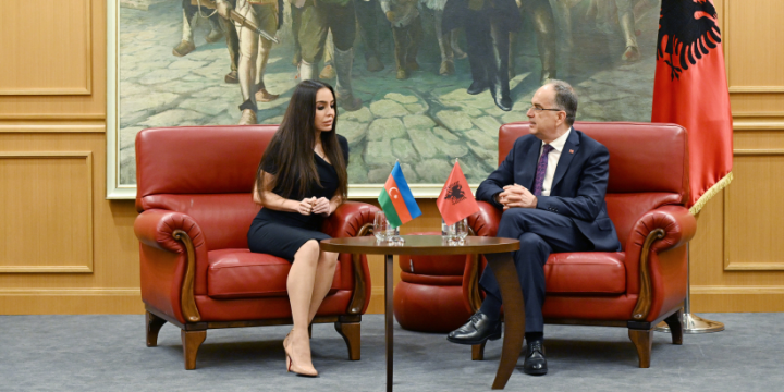 Heydər Əliyev Fondunun vitse-prezidenti Leyla Əliyeva Tiranada Albaniya Prezidenti Bayram Beqay ilə görüşüb