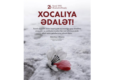 First Vice-President Mehriban Aliyeva shared post on anniversary of Khojaly genocide