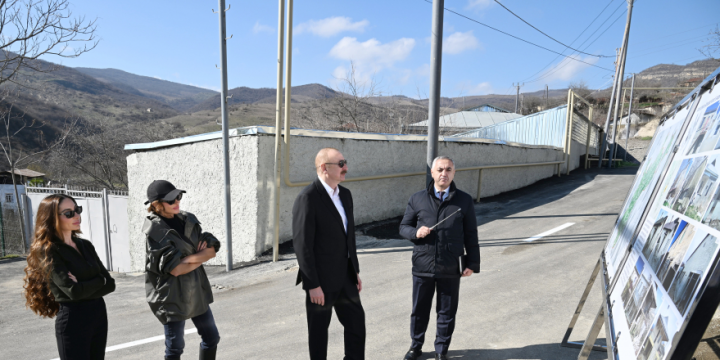 President Ilham Aliyev inspected reconstruction progress in Khanabad village of Khojaly district