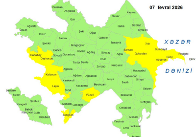 Küləkli hava şəraiti ilə bağlı sarı xəbərdarlıq verilib