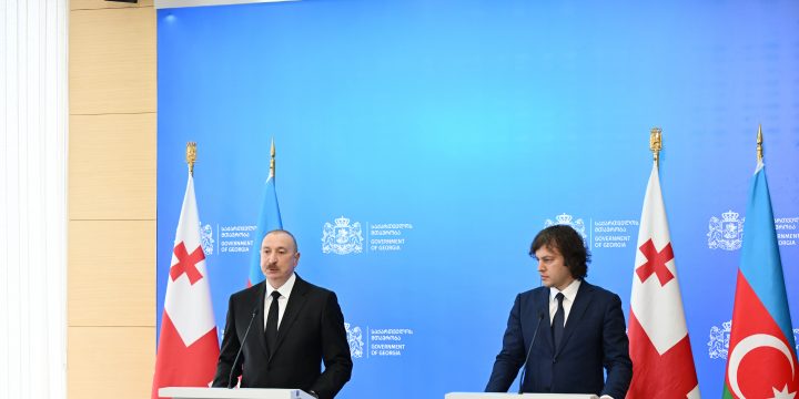 Prezident İlham Əliyev və Baş nazir İrakli Kobaxidze mətbuata bəyanatlarla çıxış ediblər