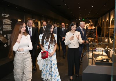 Leyla Əliyeva və Arzu Əliyeva Şəkidə tarixi-memarlıq abidələrinin bərpadan sonra açılışında iştirak ediblər