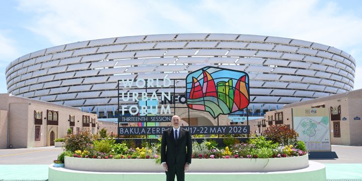 Prezident İlham Əliyev Bakı Olimpiya Stadionunun ərazisində WUF13 ilə bağlı görülən işlərlə tanış olub (FOTO)