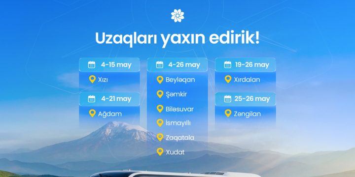 Mayda Səyyar ASAN xidmətin fəaliyyət göstərəcəyi ünvanlar açıqlanıb